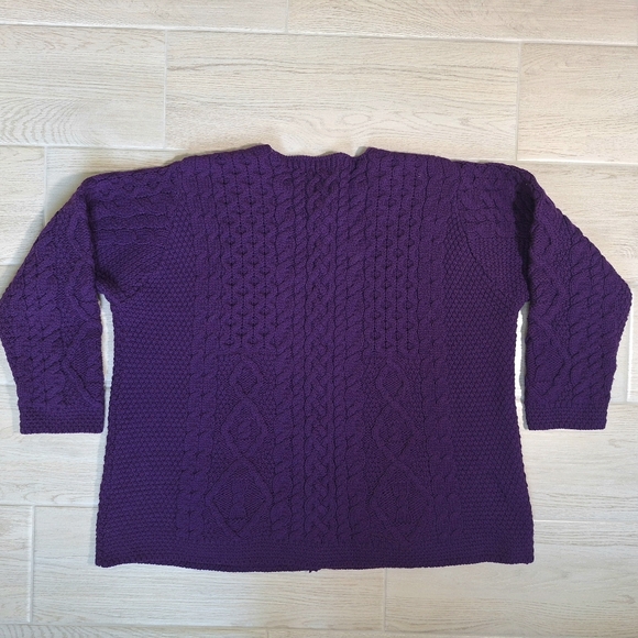 Aran Crafts Ireland Meriono Wool Chunky Knit Button Front Cardigan Sweater - XXL - Picture 6 of 8